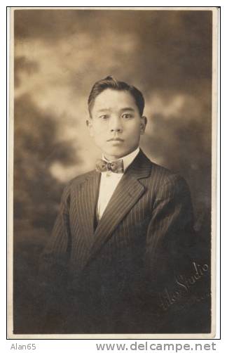 Seattle WA Japanese American Studio Portrait, Aiko Studio Photography, C1910s Vintage Real Photo Postcard - Seattle