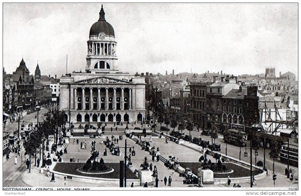 England - Nottingham Council House Square, Photocrom, Unused - Nottingham