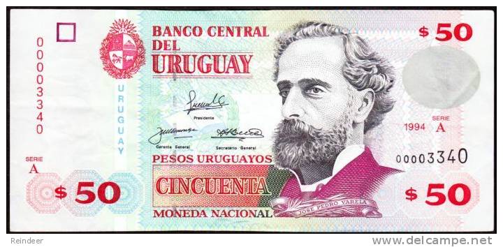 ® URUGUAY: 50 Pesos (1994) AUNC Serie A - Uruguay