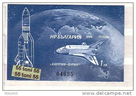 BULGARIA / Bulgarie 1988 Space -  Buran  S/S- MNH (imperf.) - Europe