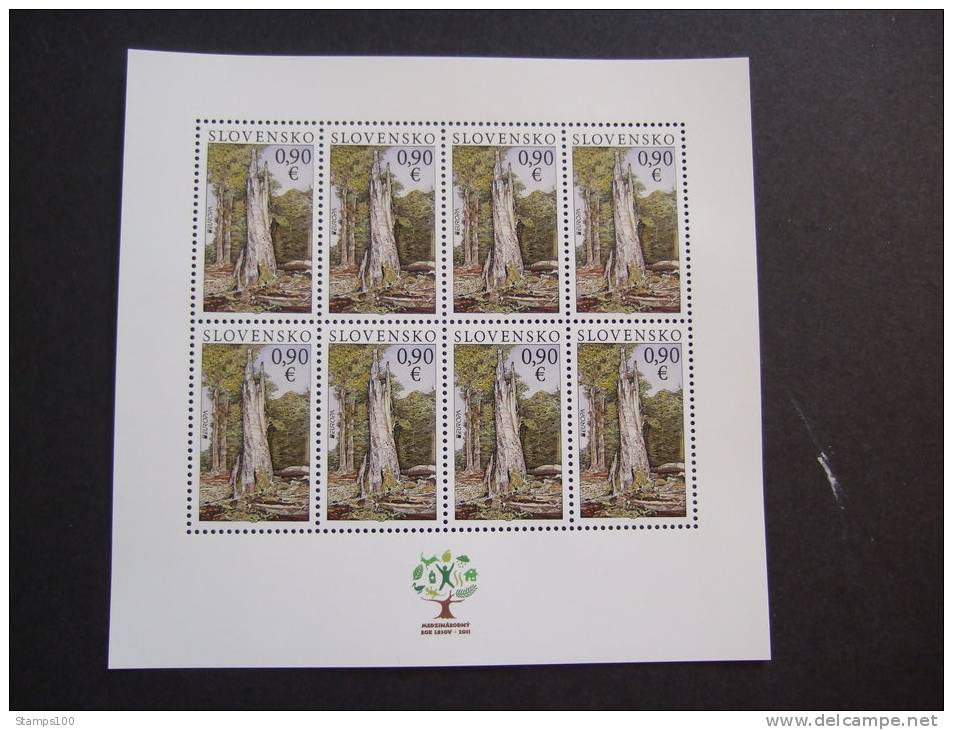 SLOVAKIA   2011  CEPT FOREST  SHEETLET OF 8 STAMPS MNH **  (1021000-1032) - 2011