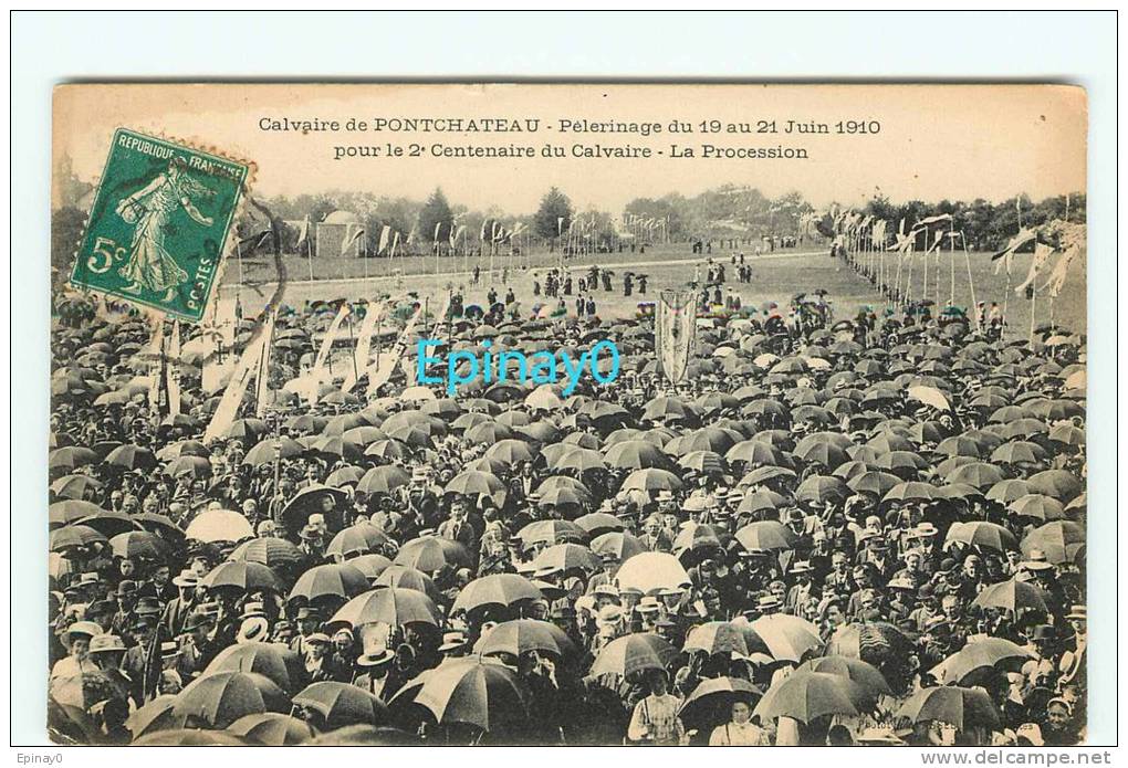 Br - 44 - PONTCHATEAU -  Calvaire - Pélerinage En 1910 - La Procession - RARE VISUEL - édition ? - Pontchâteau