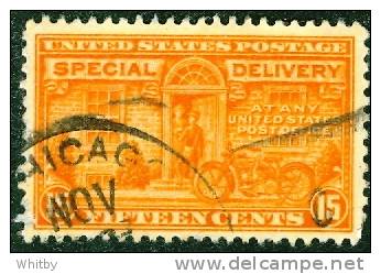 United States 1925 15 Cent Special Delivery Motorcycle Delivery Issue  #E13  Chicago Cancel - Special Delivery, Registration & Certified