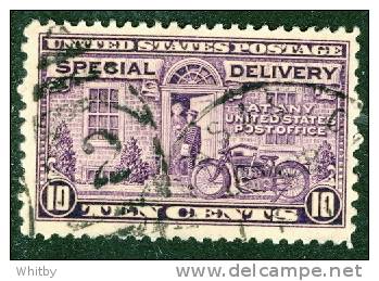 United States 1927 10 Cent Special Delivery Motorcycle Delivery Issue  #E15  #2 Cancel - Express & Recommandés