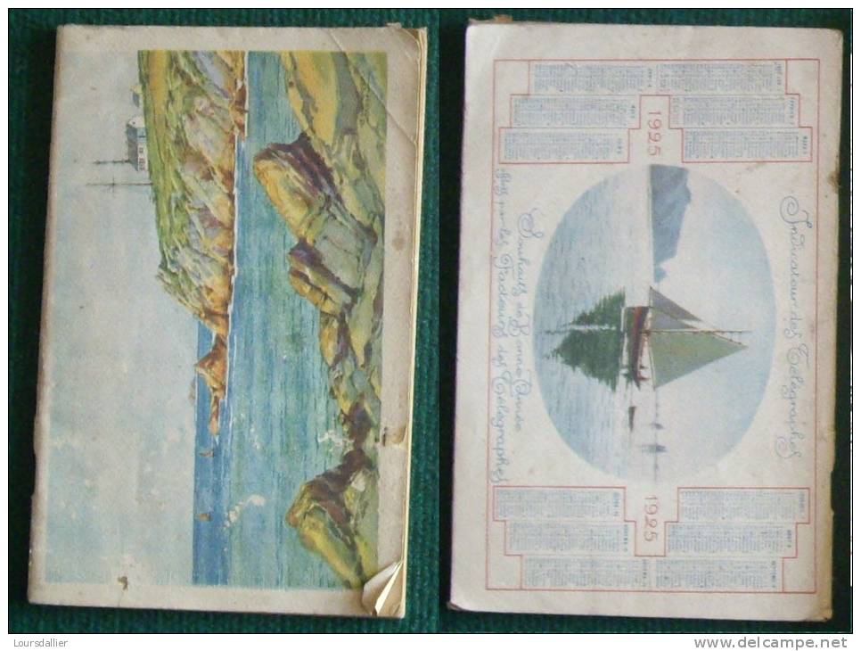 CALENDRIER INDICATEUR DES TELEGRAPHES 1925 MER BATEAUX BREST - Big : 1921-40