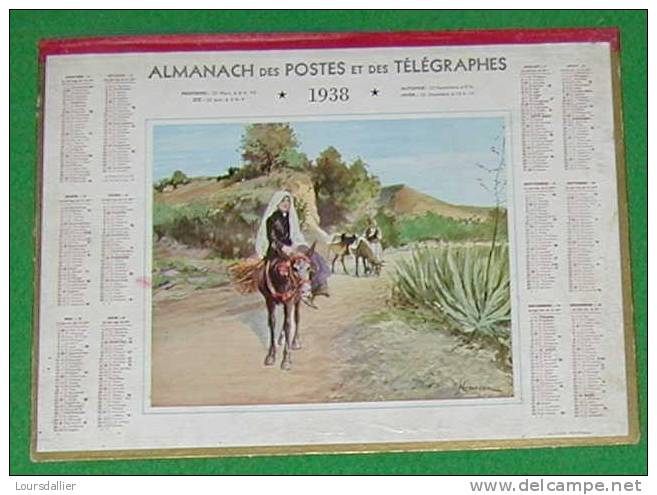 CALENDRIER ALMANACH DES POSTES ET DES TELEGRAPHES 1938  SEINE ET MARNE - Tamaño Grande : 1921-40