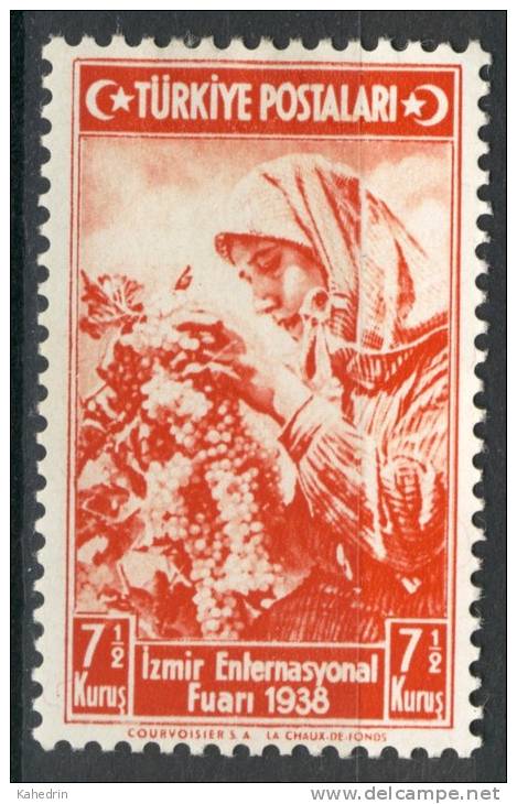 Turkey/Turquie/Türkei 1938, Izmir Fair - Grape Harvest *, MLH - Nuovi