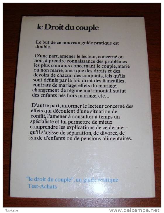 Guides Pratiques Test Achats 13 Le Droit Du Couple 1978 - Right