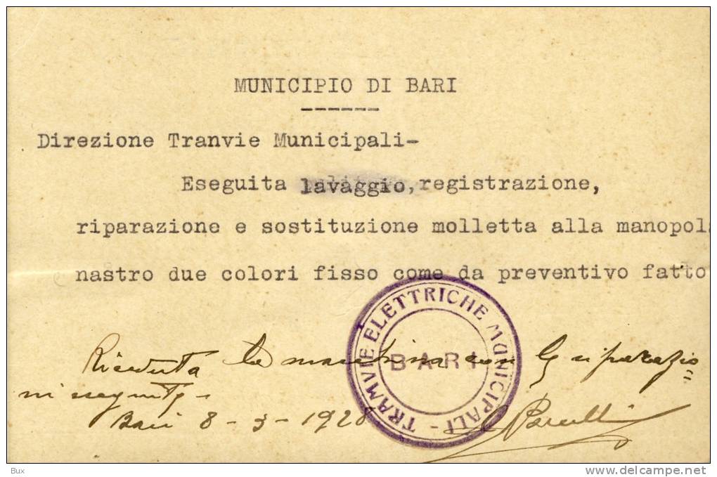 ZONNO MACCHINE DA SCRIVE REMINGTON     BARI COMMERCIO   VIAGGIATA  COME DA FOTO FORMATO PICCOLO PICCOLI FORI DI ARCHIVIO - Mercaderes