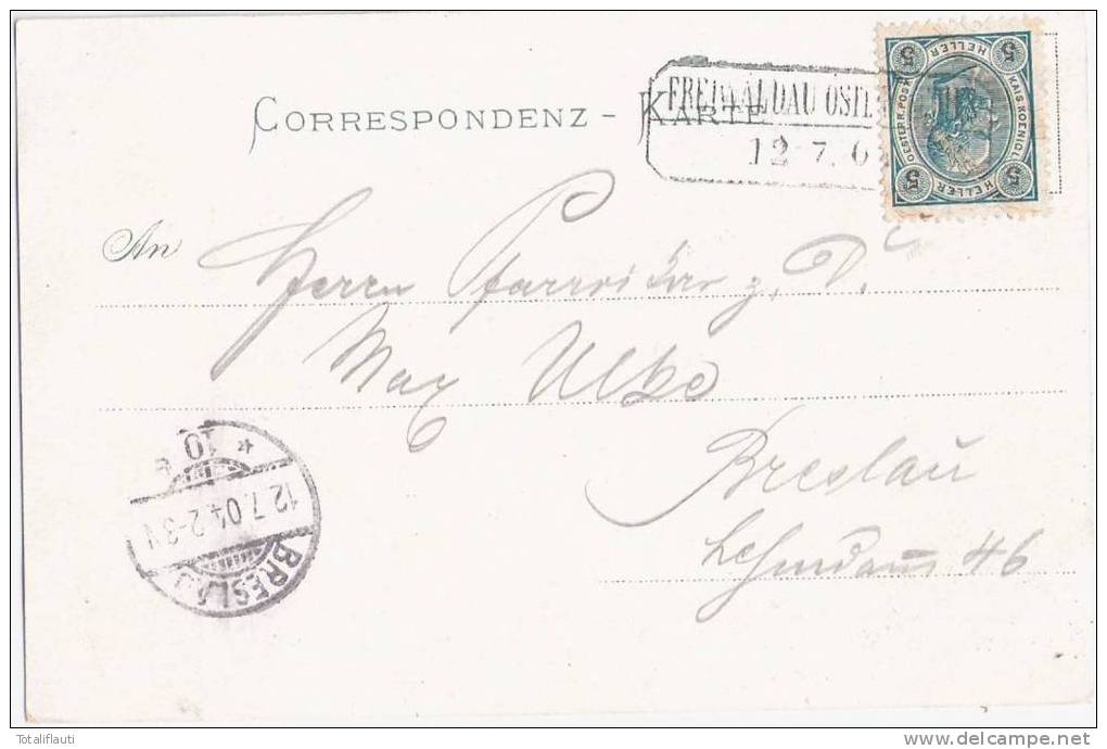 Gräfenberg Jubiläums Villa Color Freiwaldau Österreich Schlesien Kastenstempel 12.7.1904 Jesenik - Böhmen Und Mähren