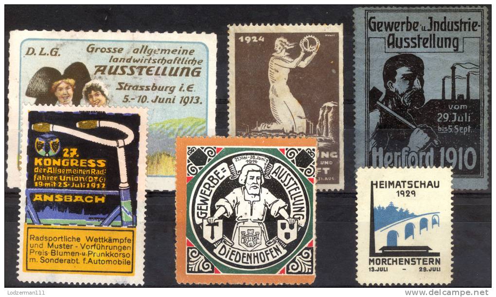 GERMANY 1910-1929  Ausstellungs - 6 Vignettes - Sonstige & Ohne Zuordnung