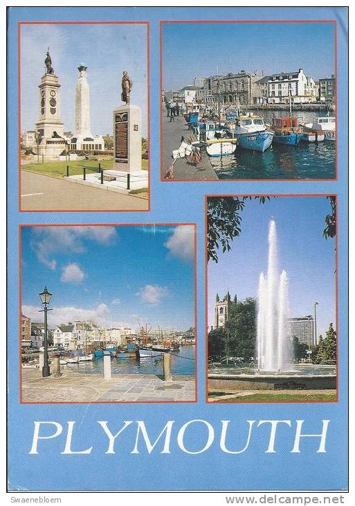 GB.- Plymouth - Devon - Sutton Harbour, Gdynia Fountain, The Barbican, War Memorials. - Lynmouth & Lynton