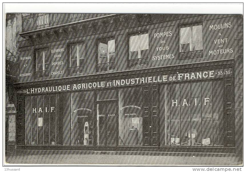 Carte Postale Ancienne Paris - L'Hydraulique Agricole & Industrielle De France. 33 & 35 Boulevard Du Temple - Paris (03)