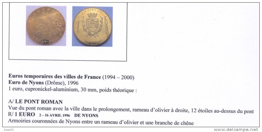 Euros Temporaires : Euro De Nyons (Drôme-26), Dauphiné - France