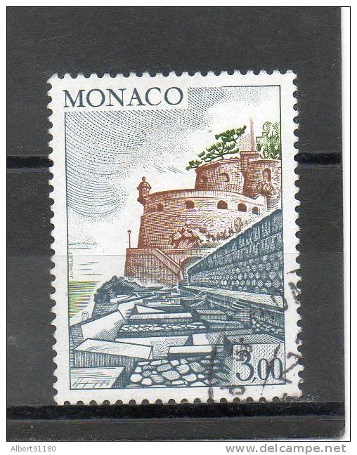 MONACO Le Fort Antoine 3,00f Gris Vert Brun Orange 1974 N°990 - Usati