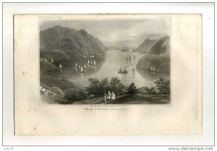 - BAIE DE L´HUDSON (amerique Du Nord) . GRAVURE SUR ACIER  DU XIXe S. - Art