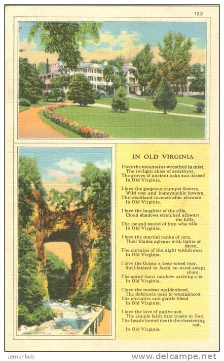 USA – United States –  In Old Virginia, The Natural Bridge Of Virginia, 1940 Used Linen Postcard [P5679] - Altri & Non Classificati