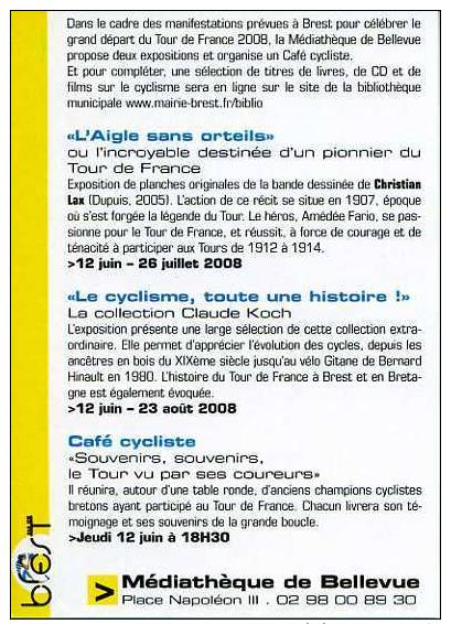 BREST - Le Tour De France - Exposition 2008 - Brest