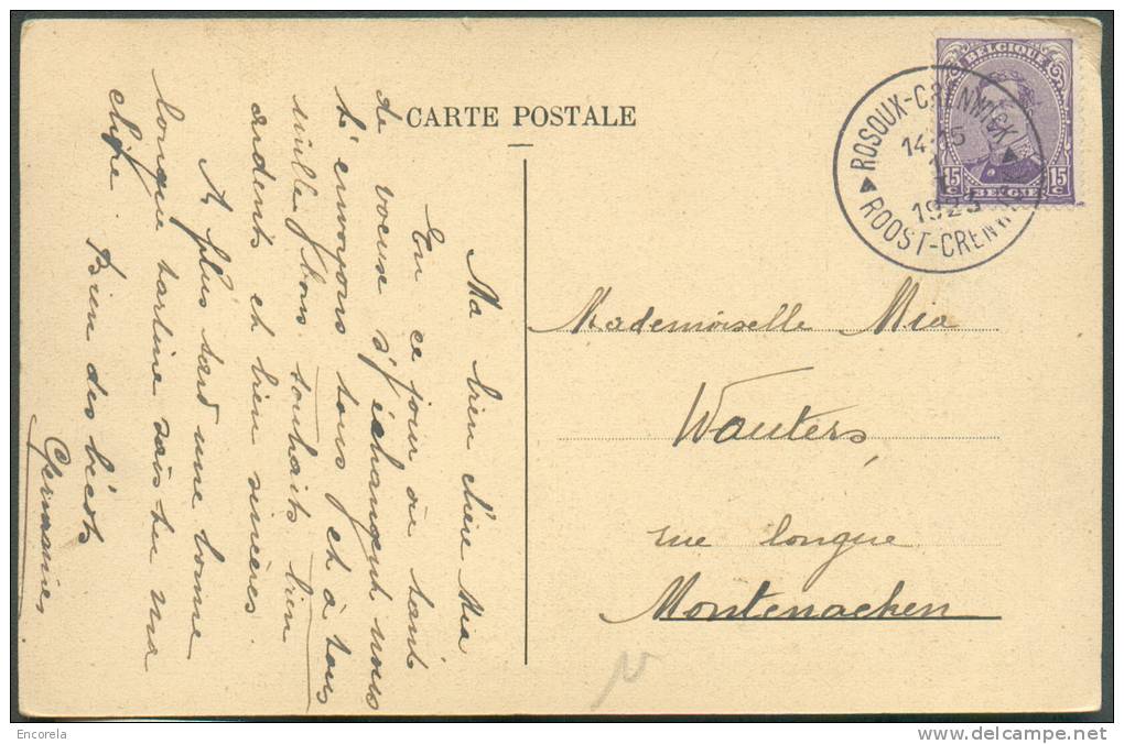 N°139 - Obl. Sc ROSOUX-CRENWICK S/C.V. Du 1-I-1923 Vers Montenacken.  TB Frappe Et Bonne Oblitération - 7152 - 1915-1920 Albert I