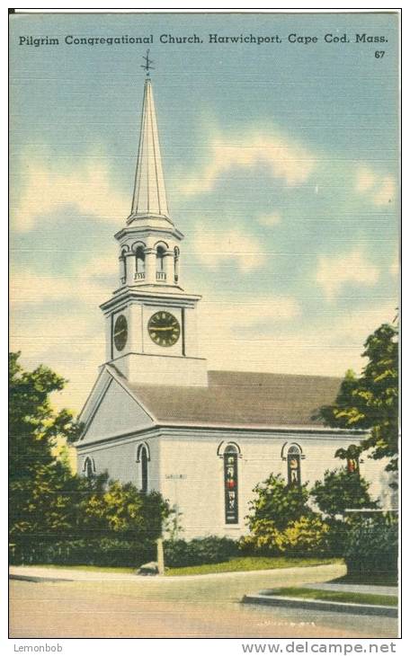 USA – United States – Pilgrim Congregational Church, Harwichport, Cape Cod, Mass, Unused Linen Postcard [P5681] - Cape Cod