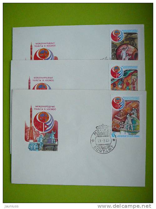 USSR Russia 1980 Space Set Of 3 FDC - FDC