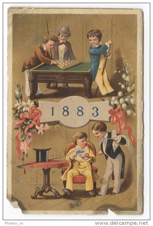 CALENDARS - Lotterie Kalender, Hotel FORTUNA, Litho, 1883. Complete - Kleinformat : ...-1900