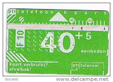 OLANDA (NETHERLANDS)-  PTT TELECOM  L&G  1990 40 + 5  F 10 (CODE 012B) -  USED  -  RIF. 4898 - Public