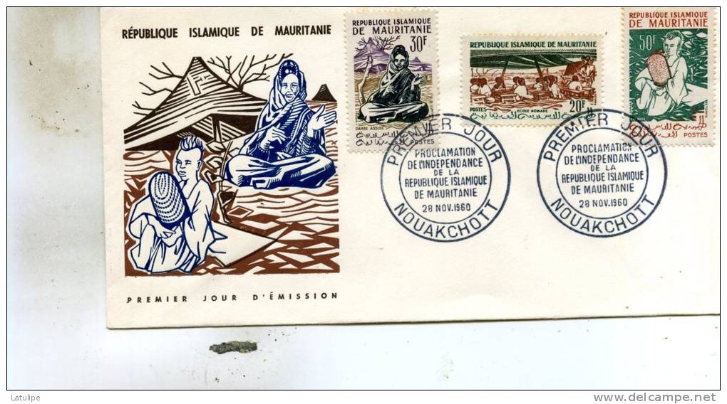 Enveloppe  Timbrée  1er Jour De La Proclamation Independence De Rep-Islamique Mauritanie Nouakchott Le 28-11-1960 - Mauritanie (1960-...)