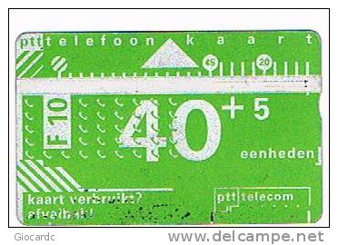 OLANDA (NETHERLANDS) -  PTT TELECOM  L&G - 1991 40 + 5    F. 10 (CODE 101F) - USED WITH LIGHT DEFECTS   RIF. 4896 - Openbaar