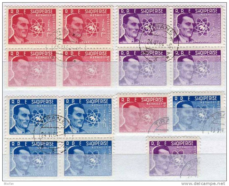 Weltfrieden 1959 Albania 575/7 Plus 4-Block O 50€ Physiker Juliot Curie Atomenergie Taube Physical Sheet From Shqiperia - Albania