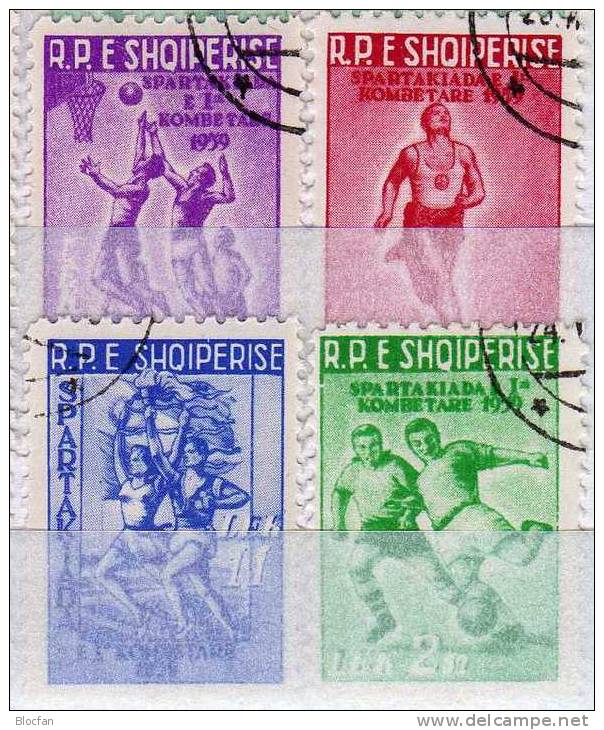 Spartakiade Vorolympiade 1960 Albanien 578/1 O 6€ Basketball Fussball Langlauf Fackel-Lauf Sport Set Of Shqiperia - Summer 1960: Rome