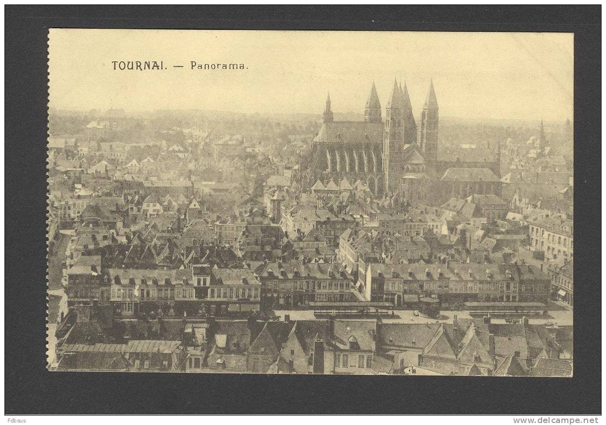 TOURNAI DOORNIK PANORAMA  ED. PHOB - 1919 TO DEVON  - PASSED BY CENSOR CENSUUR - Doornik