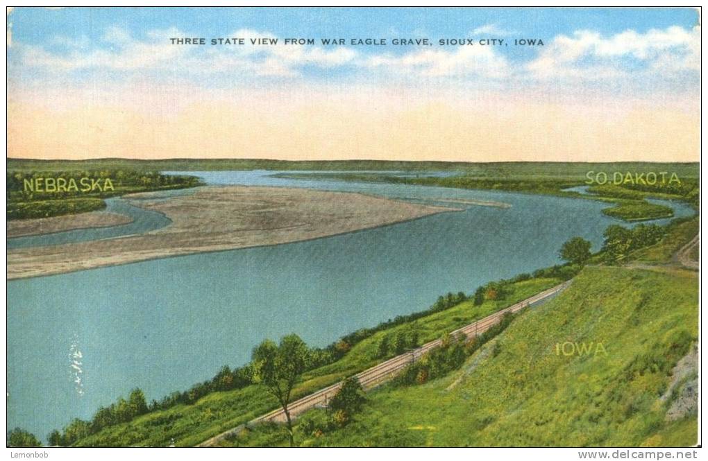 USA – United States – Three State View From War Eagle Grave, Sioux City, Iowa, Unused Postcard [P5696] - Sioux City