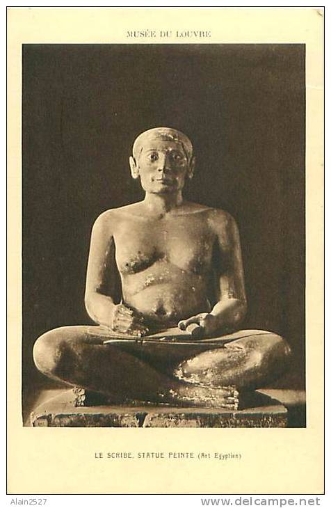 LE SCRIBE - Statue Peinte (Art. Egyptien, Musée Du Louvre) (Braun &amp; Cie, 44 Sc) - Sculptures