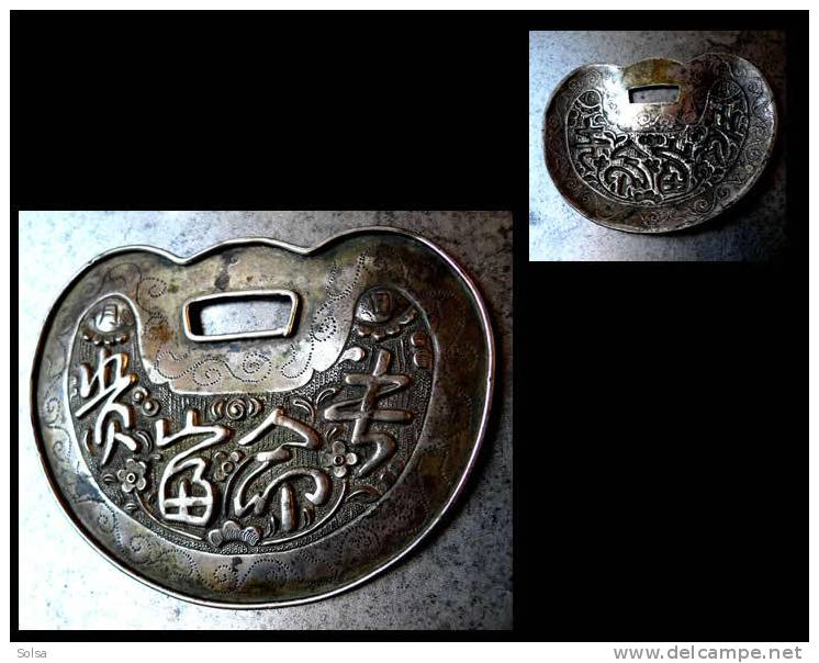 Pendant Cadenas Chinois / Old Lock Silver Pendent From China - Ethniques