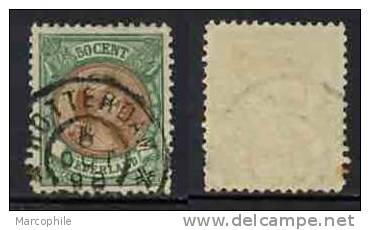 PAYS BAS  / 1891-1897 -  # 44 REINE WILHELMINE 50 C. VERT ET BRUN OBLITERE / COTE 12.00 EURO (ref T406) - Oblitérés