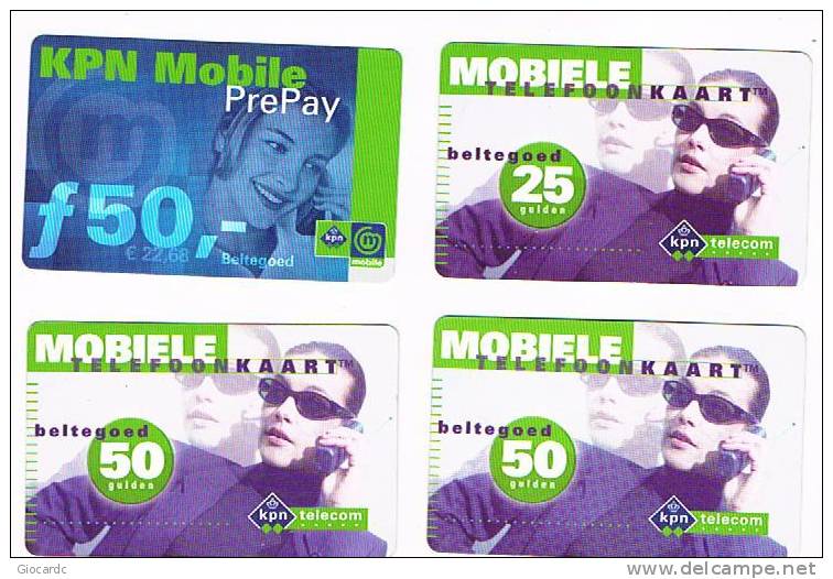 OLANDA (NETHERLANDS) - KPN TELECOM  (GSM RECHARGE)   -  LOT OF 4 DIFFERENT        -  USED  -  RIF. 4982 - Cartes GSM, Prépayées Et Recharges