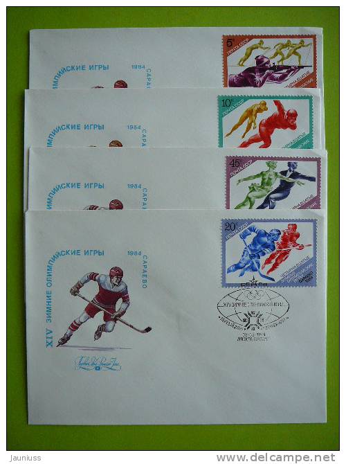 Russia USSR 1984 Winter Olympic Games In Sarayevo Set Of 4x FDC # - FDC