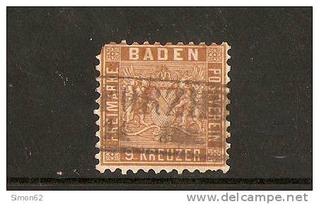 ALLEMAGNE  BADE 1861 N ° 15 Avec Charniere Dans L Etat - Gebraucht