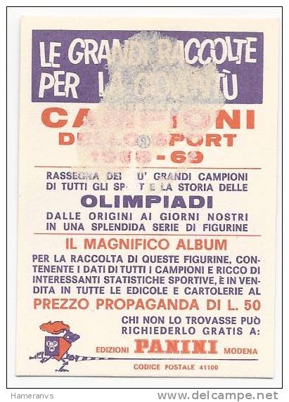 Italy Franco Nones -  1968/69 Panini Card - Edizione Italiana
