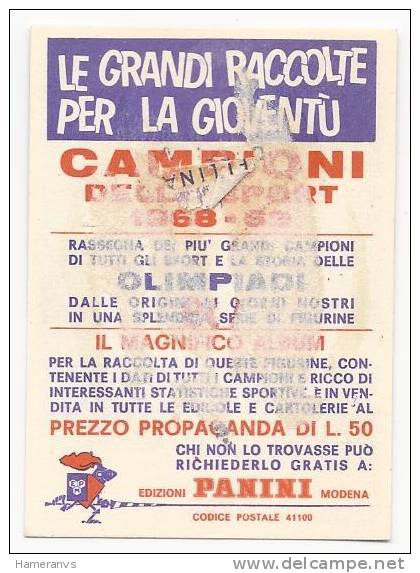 Argentina Nestor Combin  -  1968/69 Panini Card - Edizione Italiana