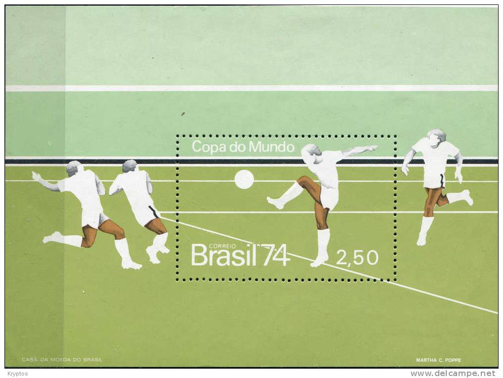 Brazil 1974 - Football WM "Brasil ´74" - Block - Blokken & Velletjes