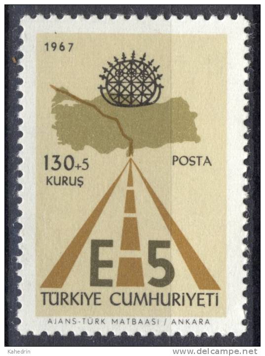 Turkey/Turquie/Türkei 1967, Highway - E5  **, MNH-VF - Unused Stamps