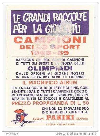 Italy Luigi Cimnaghi - 1968/69 Panini Card - Edizione Italiana