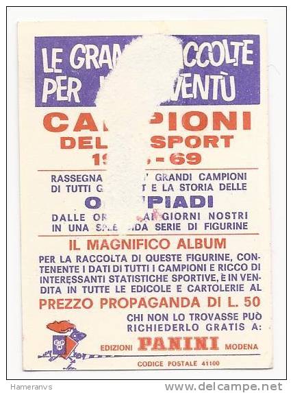 Usa Johnny Weissmuller - 1968/69 Panini Card - - Edizione Italiana