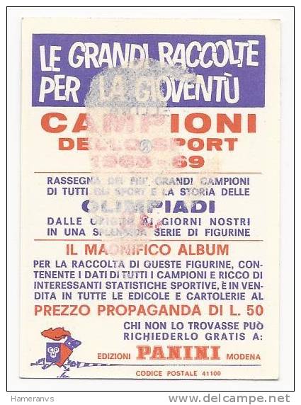 Italy Giovanni Gozzi - 1968/69 Panini Card - - Edizione Italiana