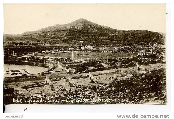 CPA GRECE .Delos . Terrasse Des Lions Et Agora Des Italiens.- Aou Sa 2011 406 - Grecia