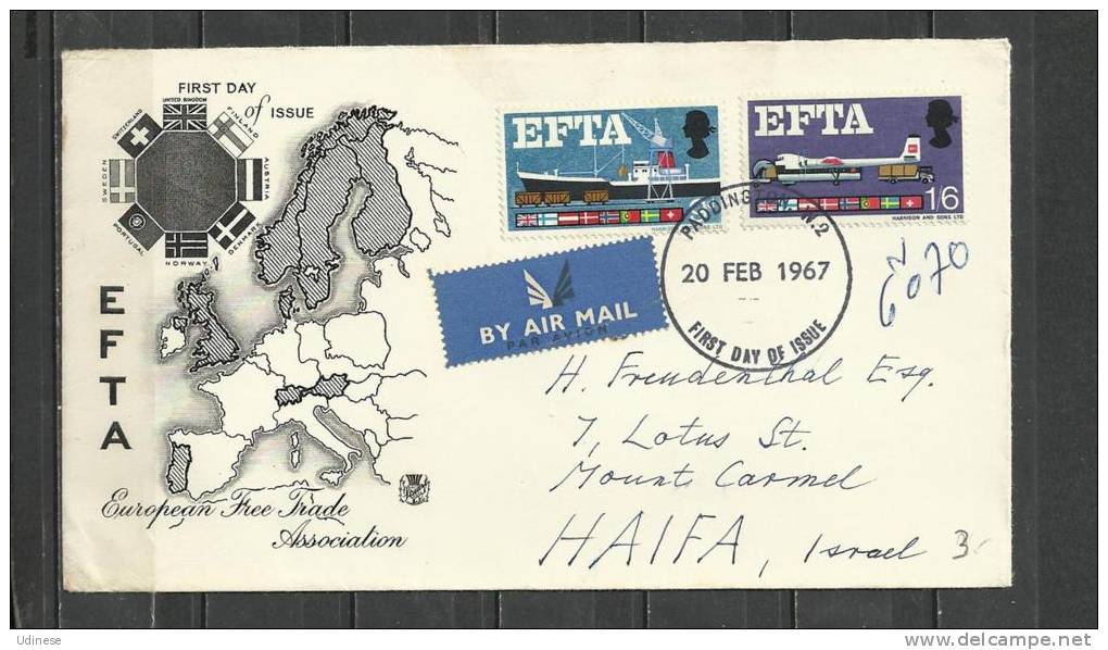 UNITED KINGDOM 1967 - EFTA - FDC - ADDRESSED - 1952-1971 Em. Prédécimales