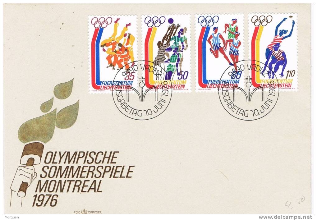 Carta VADUZ (Liechtenstein) 1976. Montreal. Olimpic Games - Verano 1976: Montréal