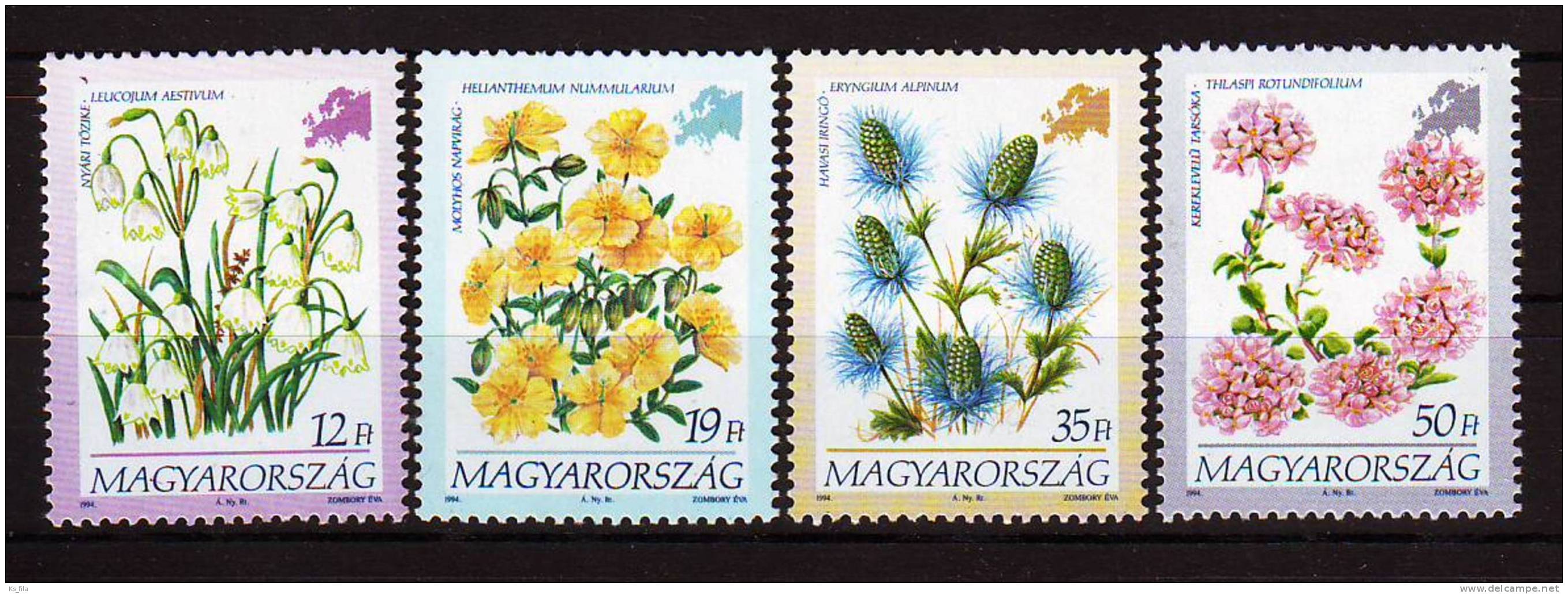 HUNGARY - 1994. European Flowers - MNH - Nuevos